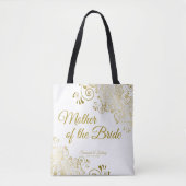 Moeder van de Bride Wedding Canvas tas Gold White (Voorkant)