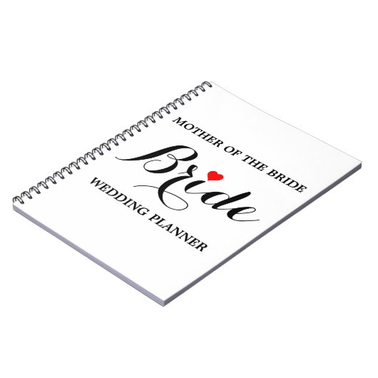 Moeder van de Bride Wedding Planner Notebook Wht Notitieboek (Linkerzijde)