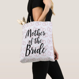 Moeder van de Bride Wedding Ring Pattern Canvas ta Tote Bag