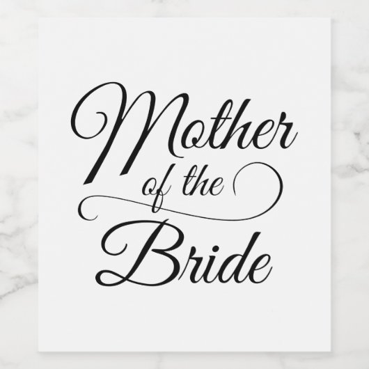 Moeder van de Bride Wijn Etiket (Enkel label)