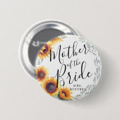 Moeder van de Bride | Zonnebloemen bruiloft Ronde Button 5,7 Cm (Voorkant /achterkant)