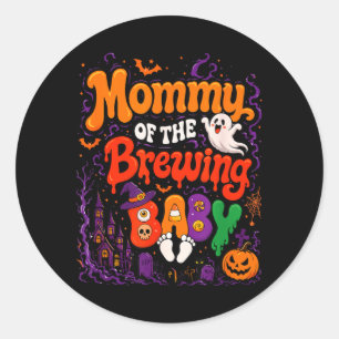 Moeder van de Brouwende Baby Halloween Heks Ronde Sticker
