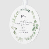 Moeder van de bruid aandenken ornament (voorkant)