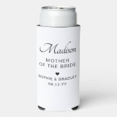 Moeder van de bruid Aangepaste gepersonaliseerde b Seltzer Blikjeskoeler (Seltzer Achterkant)