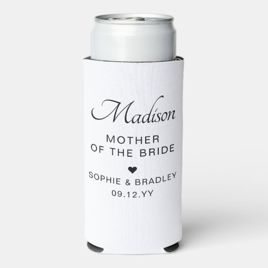 Moeder van de bruid Aangepaste gepersonaliseerde b Seltzer Blikjeskoeler (Seltzer Achterkant)