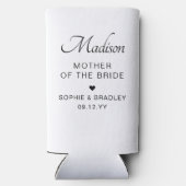 Moeder van de bruid Aangepaste gepersonaliseerde b Seltzer Blikjeskoeler (Achterkant)