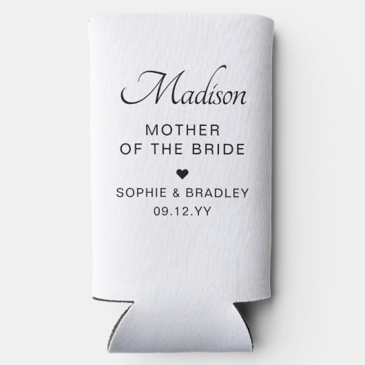 Moeder van de bruid Aangepaste gepersonaliseerde b Seltzer Blikjeskoeler (Achterkant)