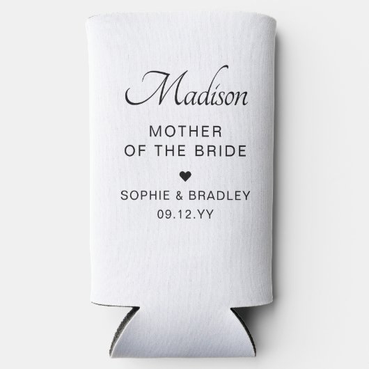 Moeder van de bruid Aangepaste gepersonaliseerde b Seltzer Blikjeskoeler (Voorkant)