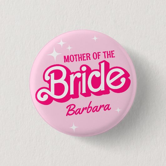 Moeder van de bruid Bachelorette Barb Ronde Button 3,2 Cm (Voorkant)