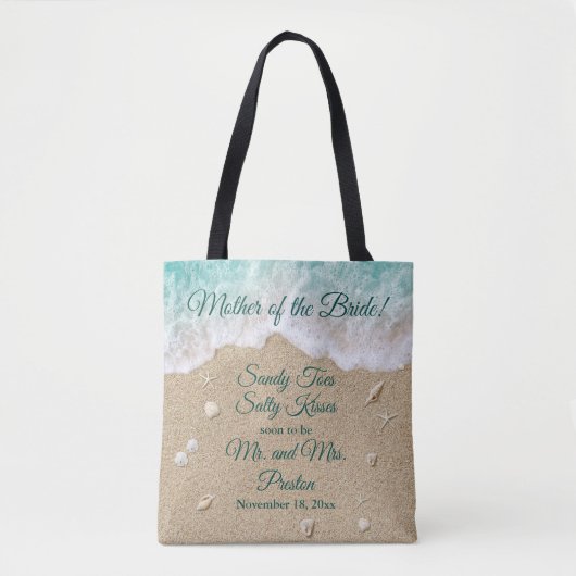 Moeder van de bruid Beach Waves Sandy Toes Tote Bag (Voorkant)