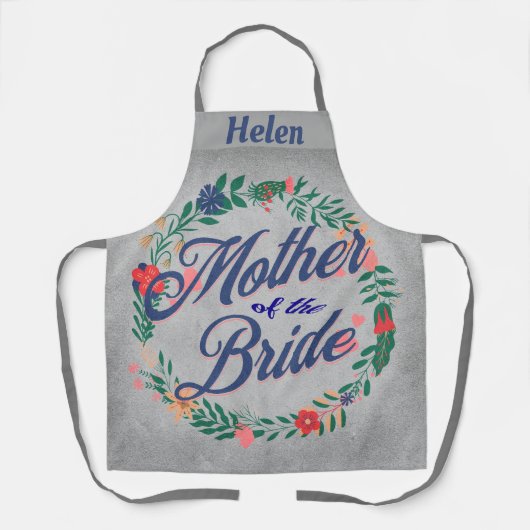 Moeder van de bruid bewerkbare naam schort (Voorkant)