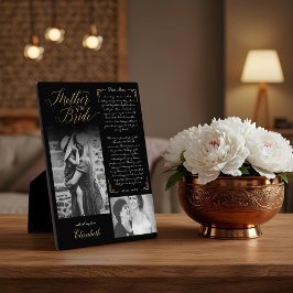 Moeder van de bruid Black Foto's Wedding Keepsake Fotoplaat