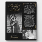 Moeder van de bruid Black Foto's Wedding Keepsake Fotoplaat (Voorkant)