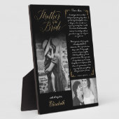 Moeder van de bruid Black Foto's Wedding Keepsake Fotoplaat (Zijkant)