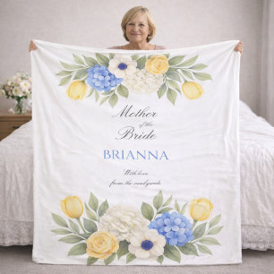 Moeder van de Bruid Blauw Ivoor Huwelijkscadeau  Fleece Deken