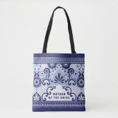 Moeder van de bruid Blauw & Wit Mexicaans tegel Tote Bag (Voorkant)