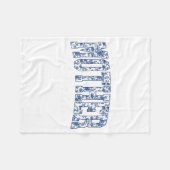 Moeder van de bruid blauwe bloem toile passend fleece deken (Voorkant (Horizontaal))