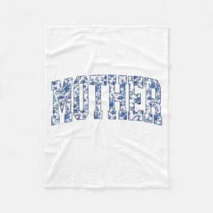 Moeder van de bruid blauwe bloem toile passend fleece deken