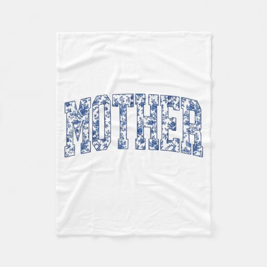 Moeder van de bruid blauwe bloem toile passend fleece deken (Voorkant)