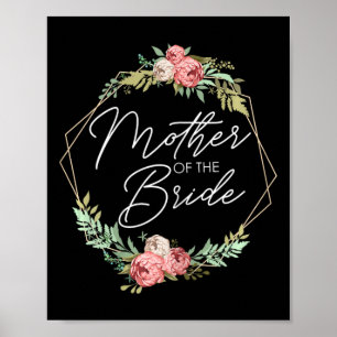 Moeder van de bruid bloemen bruid en bruidegom Huw Poster
