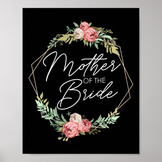 Moeder van de bruid bloemen bruid en bruidegom Huw Poster (Voorkant)
