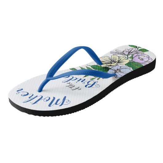 Moeder van de bruid - bloemen teenslippers (Schuin)