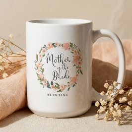Moeder Van De Bruid Bloemen Waterverf Krans Foto Koffiemok