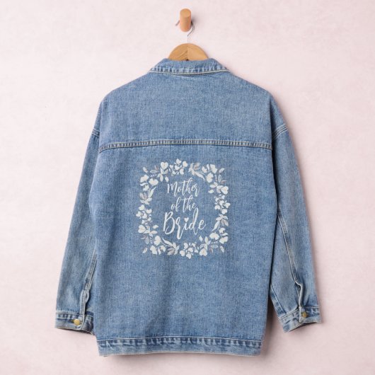 Moeder van de bruid bloemenkrans bruiloft denim ja denim jacket (Hangar)