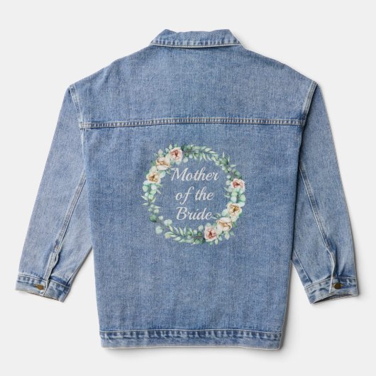Moeder van de bruid Bloemenkrans bruiloft Denim Jacket (Achterkant)