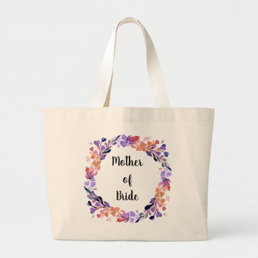 Moeder van de bruid Bloemenkrans Grote Tote Bag (Voorkant)