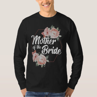 Moeder van de bruid bloesem blozen bruiloft bloeme t-shirt
