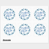 Moeder van de bruid Blue Floral bruiloft Sticker (Vel)