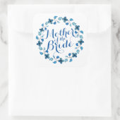 Moeder van de bruid Blue Floral bruiloft Sticker (Tas)