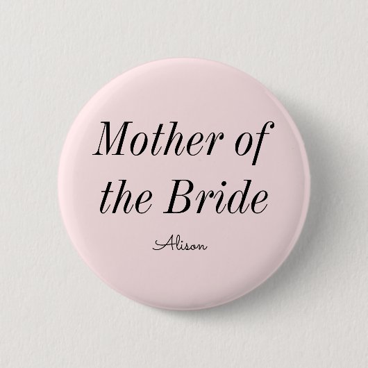 Moeder van de bruid Blush Roze Ronde Button 5,7 Cm (Voorkant)