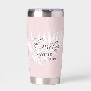 Moeder van de bruid Blush Roze Witte Varens Geïsoleerde Drinkbeker