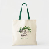 Moeder van de bruid botanisch groen tote bag (Voorkant)
