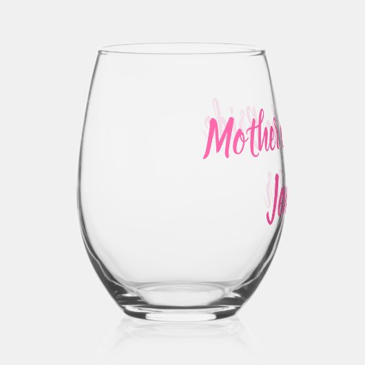 Moeder van de bruid bruidsmeisje roze bruiloft wijnglas zonder voet (Rechts)