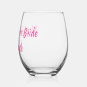 Moeder van de bruid bruidsmeisje roze bruiloft wijnglas zonder voet (Links)