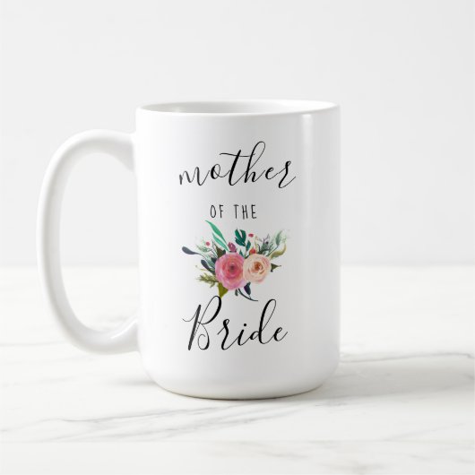Moeder van de bruid bruiloft cadeau Floral Chic 15 Koffiemok (Links)