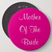 Moeder van de bruid bruiloft Eenvoudig cadeau Roze Ronde Button 6,0 Cm (Voorkant /achterkant)
