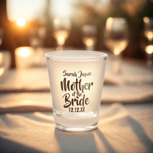 Moeder van de bruid bruiloft Ouder Gift Shot Glass Glas