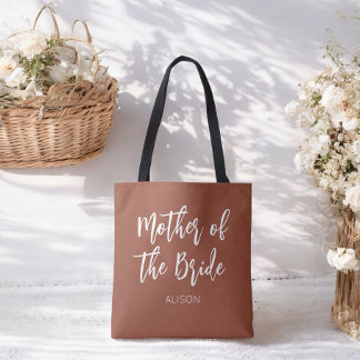 Moeder van de Bruid Bruin Witte Trouw Tote Bag