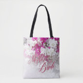 Moeder van de bruid cadeau boodschappentas in roze tote bag (Voorkant)