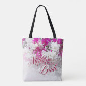 Moeder van de bruid cadeau boodschappentas in roze tote bag (Achterkant)