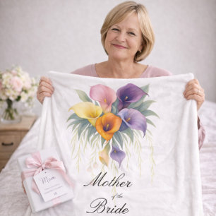 Moeder van de bruid Calla lelies huwelijkscadeau  Fleece Deken