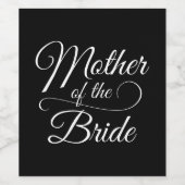 Moeder van de bruid Elegant Wijn Etiket (Enkel label)