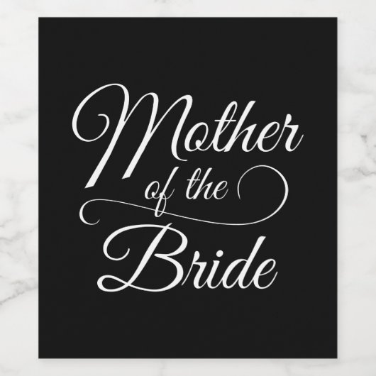 Moeder van de bruid Elegant Wijn Etiket (Enkel label)