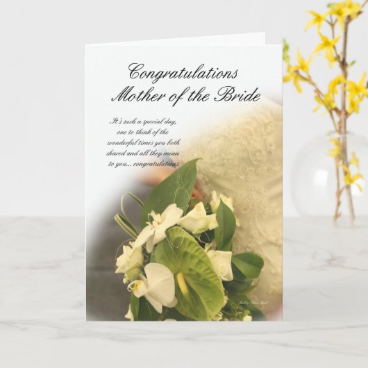 Moeder van de bruid Felicitatiekaart met bruid Kaart (Gele Bloem)