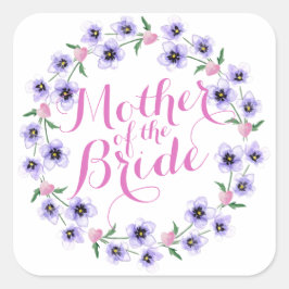 Moeder van de bruid Floral Wedding Sticker