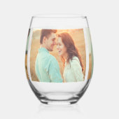 Moeder van de bruid Fotocollage Wijnglas Zonder Voet (Links)